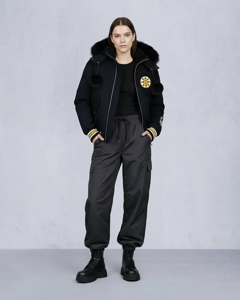 NHL X MOOSE KNUCKLES BRUINS BOMBER JACKET