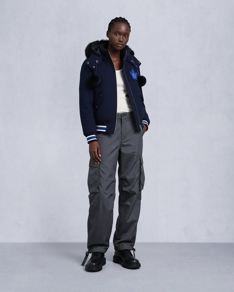 NHL X MOOSE KNUCKLES MAPLE LEAFS BOMBER JACKET