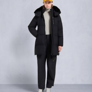 NYLUXE CHELIA SHEARLING 3Q JACKET-BLACK/BLACK
