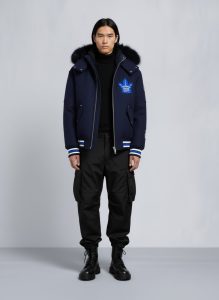 NHL X MOOSE KNUCKLES MAPLE LEAFS BOMBER JACKET