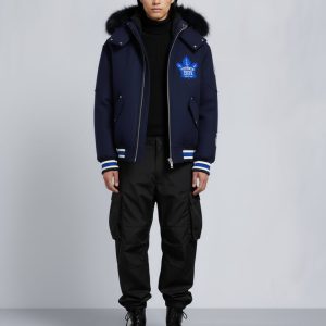 NHL X MOOSE KNUCKLES MAPLE LEAFS BOMBER JACKET