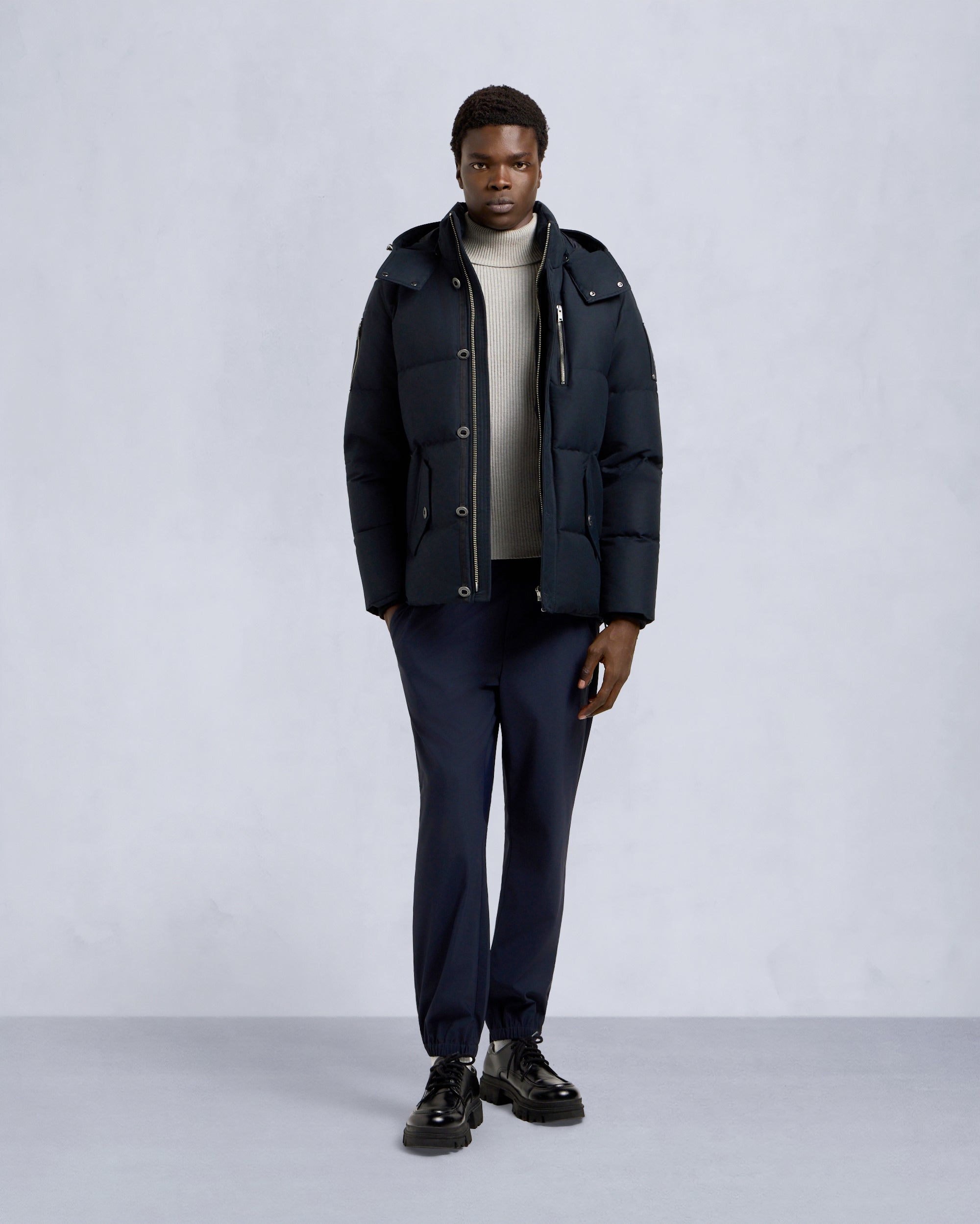 ORIGINAL SHEARLING TRIM 3Q JACKET-NAVY/NATURAL - Image 3