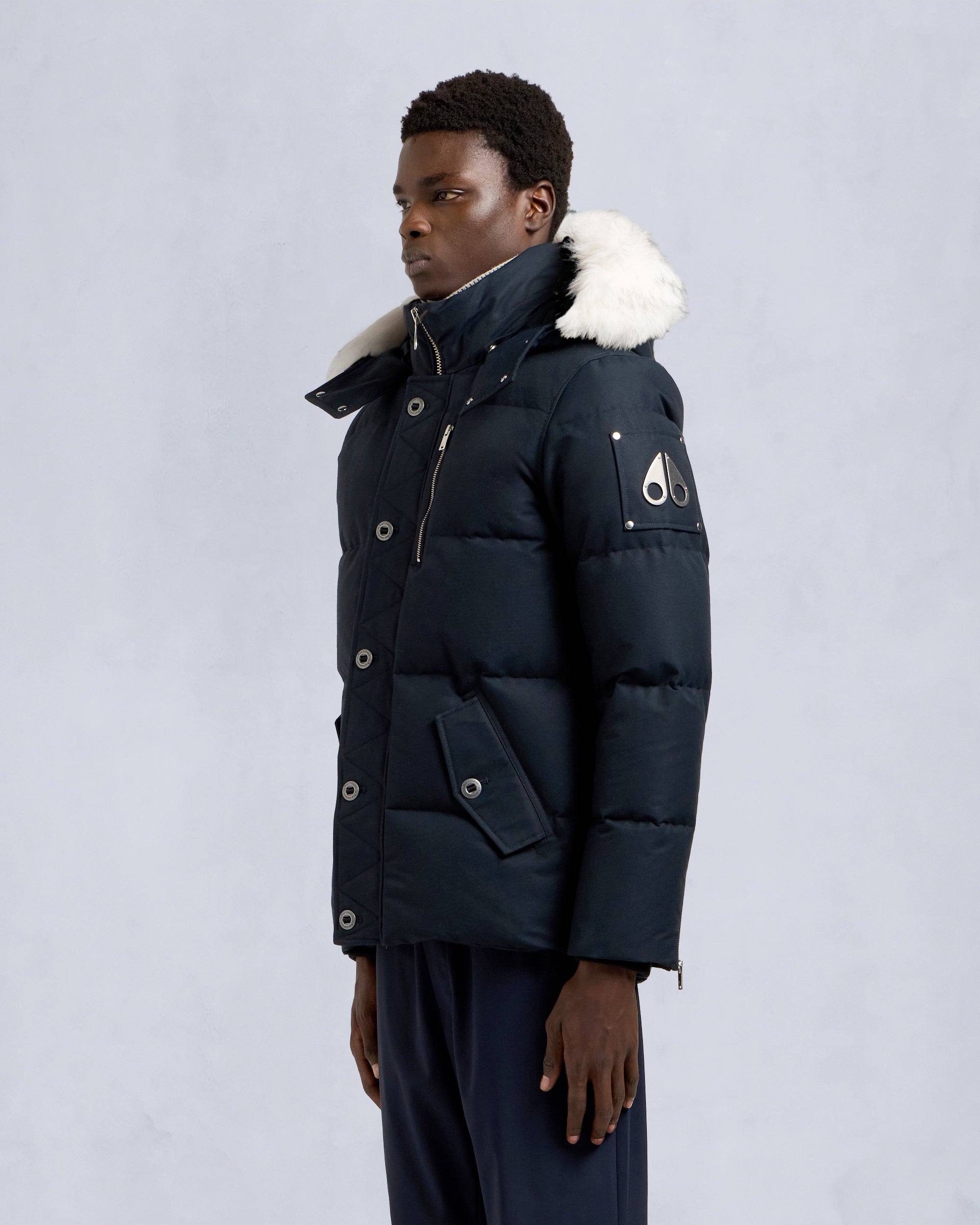 ORIGINAL SHEARLING TRIM 3Q JACKET-NAVY/NATURAL - Image 2