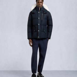 ORIGINAL SHEARLING TRIM 3Q JACKET-NAVY/NATURAL