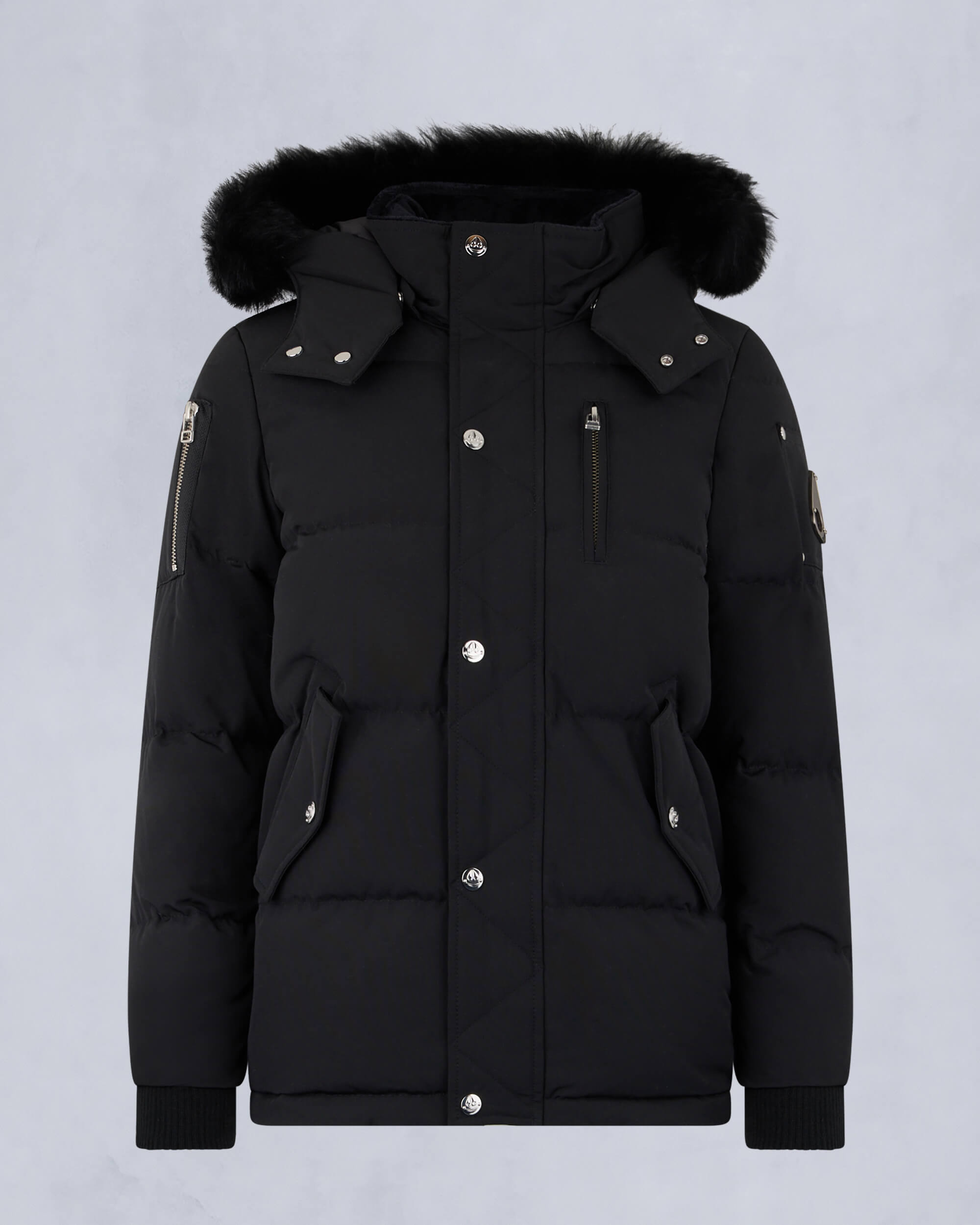 KIDS UNISEX ORIGINAL SHEARLING TRIM 3Q JACKET-BLACK/BLACK - Image 6