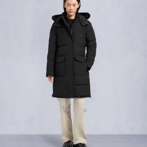 ONYX SHEARLING CAUSAPSCAL PARKA-BLACK/BLACK