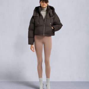 AKAI CROPPED PUFFER-ESPRESSO