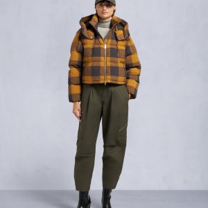 AKAI CROPPED PUFFER-BUTTERSCOTCH PLAID/ESPRESSO