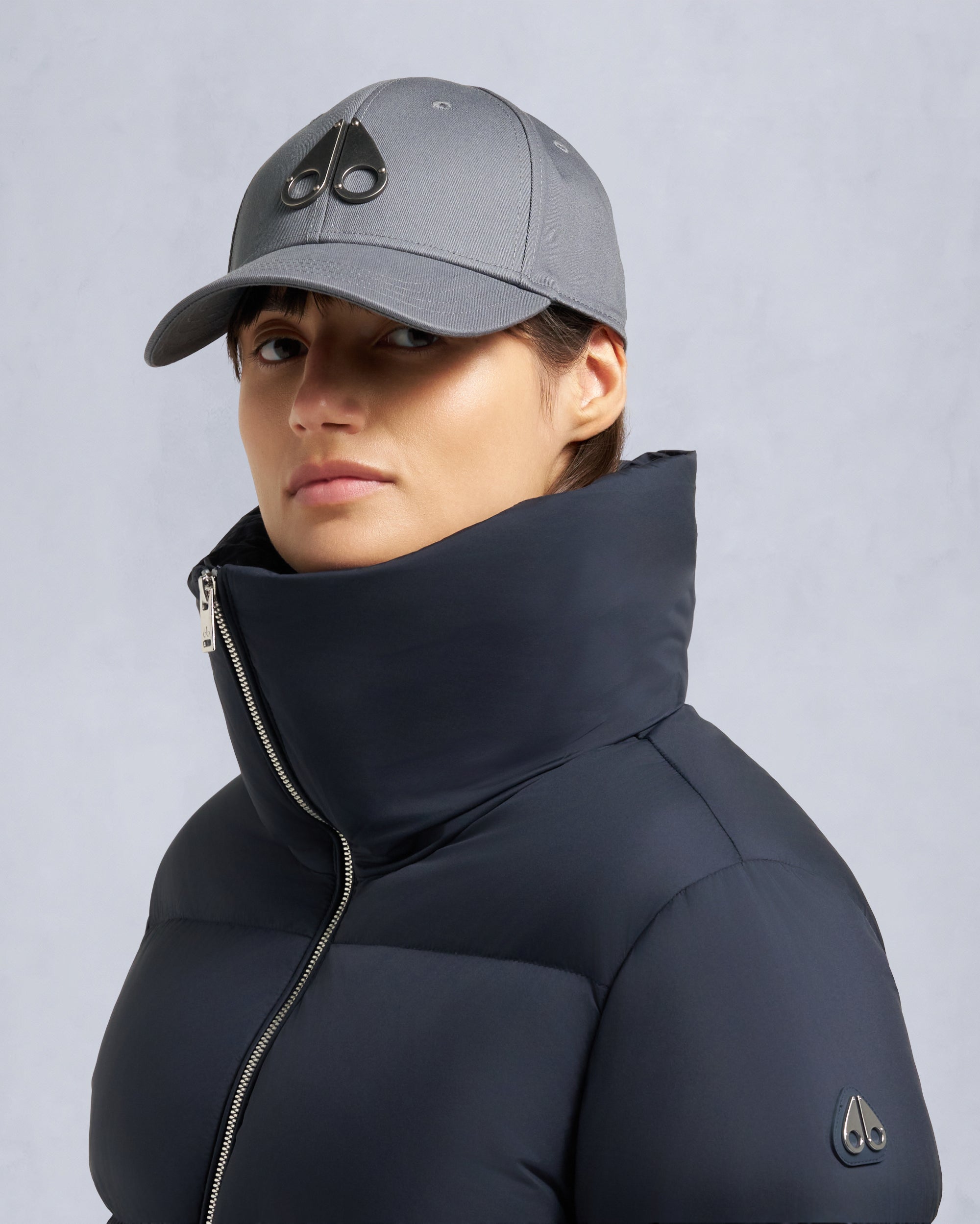 BELLE DUNE SHORT SHEARLING TRIM PUFFER-NAVY - Image 6