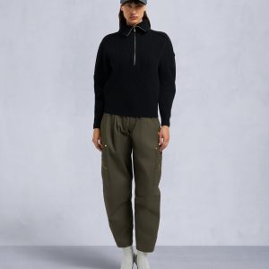 CORINA QUARTER-ZIP SWEATER-BLACK