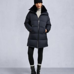 BELLE DUNE LONG SHEARLING TRIM PUFFER
