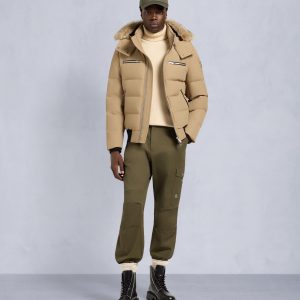 CLOUD SHEARLING TRIM BOMBER JACKET-DUNE/BRONZE
