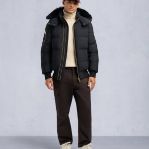 GOLD SERIES NYLUXE STAGG SHEARLING TRIM BOMBER
