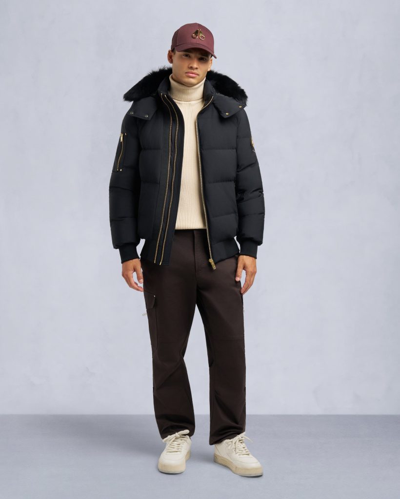 GOLD SERIES NYLUXE STAGG SHEARLING TRIM BOMBER