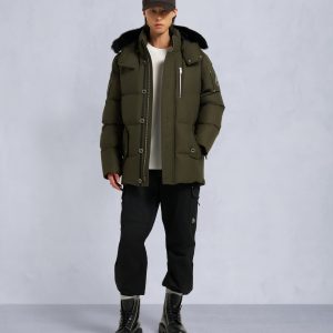 ORIGINAL SHEARLING TRIM 3Q JACKET-DARK OLIVE/BLACK