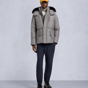 ORIGINAL SHEARLING TRIM 3Q JACKET-SLATE/BLACK