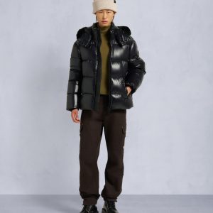 KINGS PUFFER SHEARLING TRIM JACKET