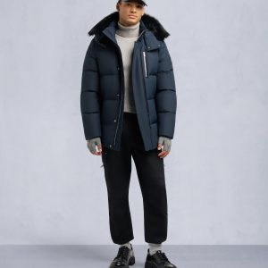 CLOUD SHEARLING TRIM 3Q JACKET-NAVY/BLACK